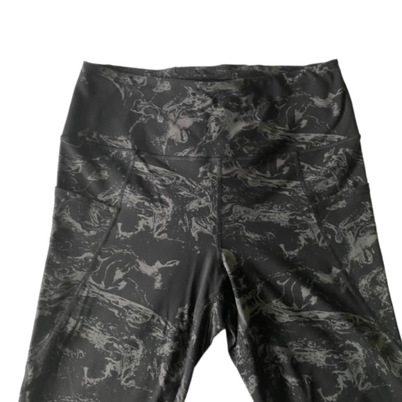 ATHLETIC WORKS DRI MORE Leggings Black and Grey Pattern Yoga Activewear Size XL - Picture 2 of 11